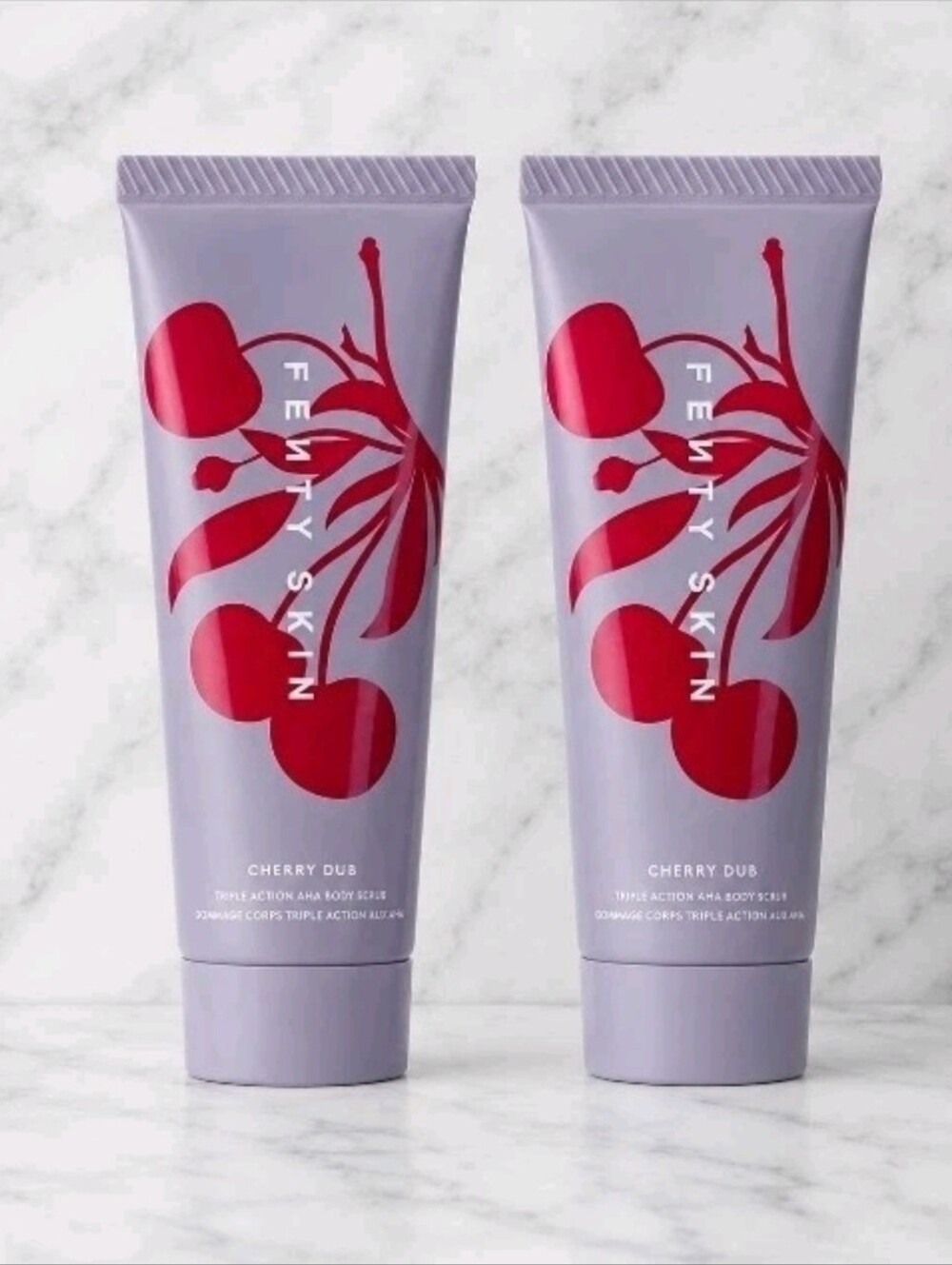 2 tubes Fenty Cherry Dub Triple Action AHA Body Scrub 2.1 oz each NEW & SEALED!